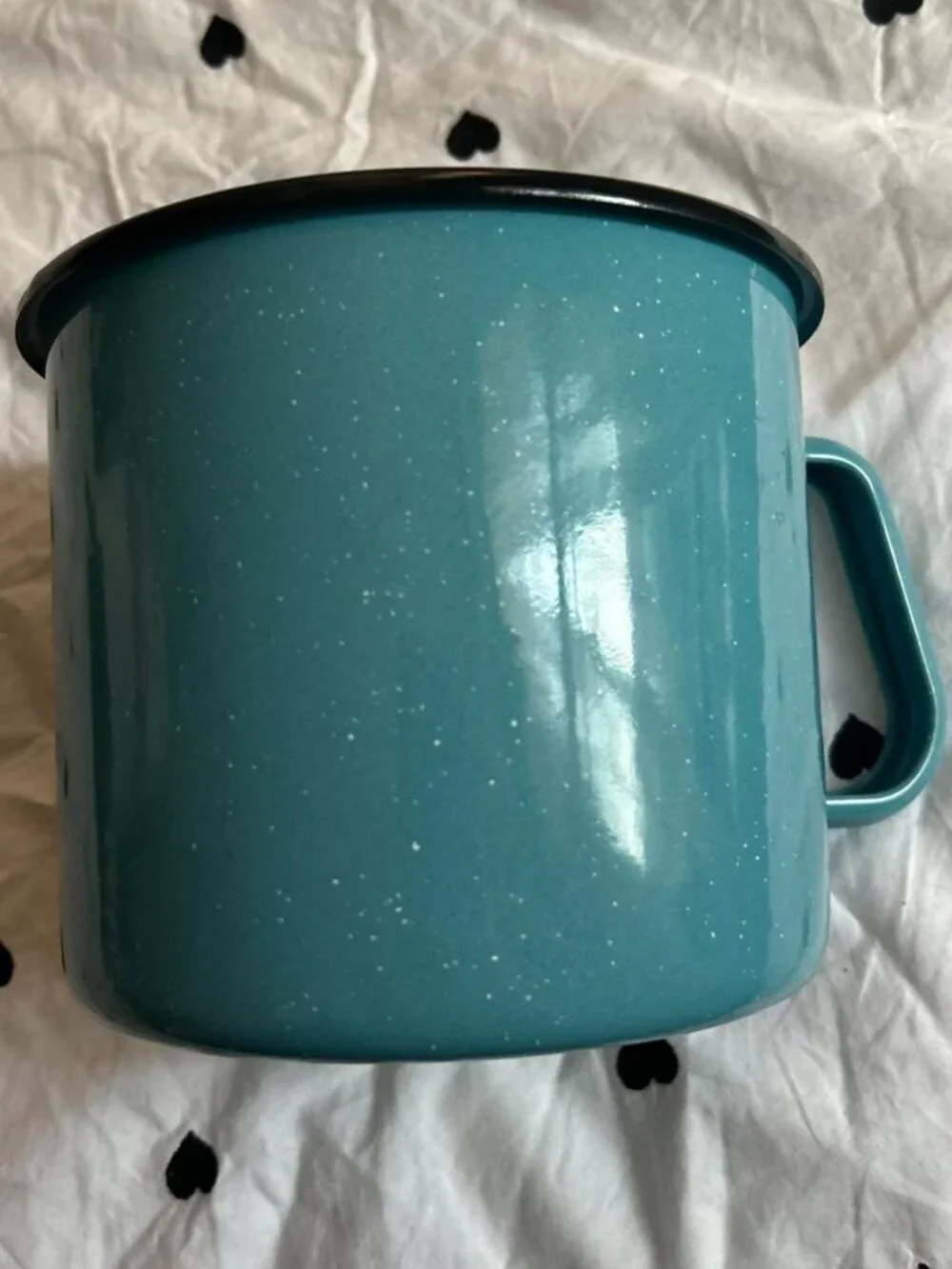 Large Turquoise Enamelware Mug